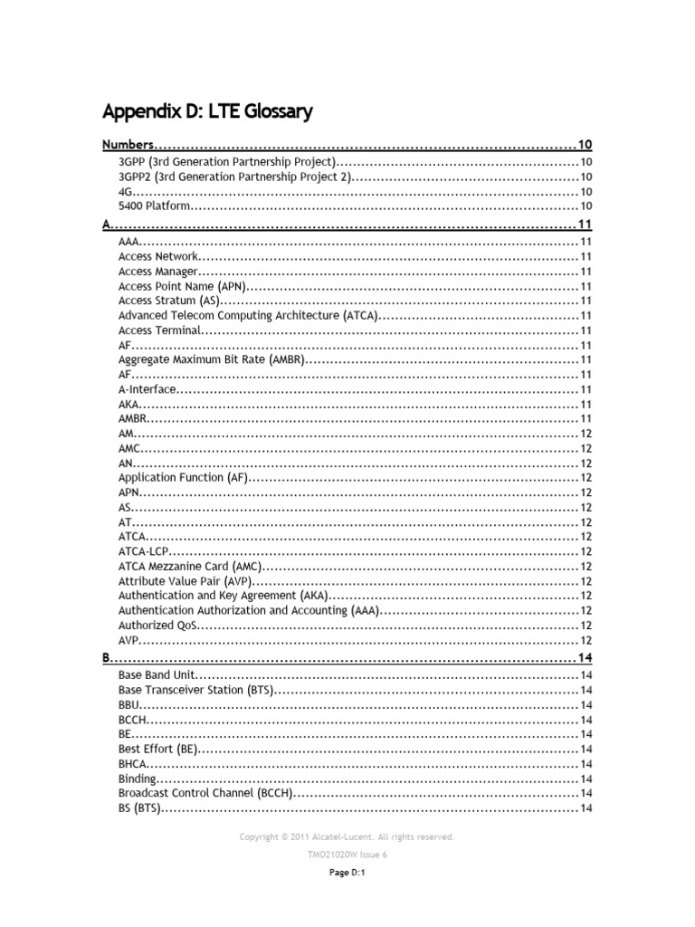 LTE Glossary of Terms | PDF | High Speed Packet Access | Computer