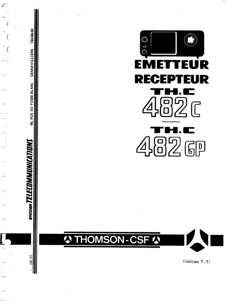 Thomson Doc Transceiver THC482 | PDF