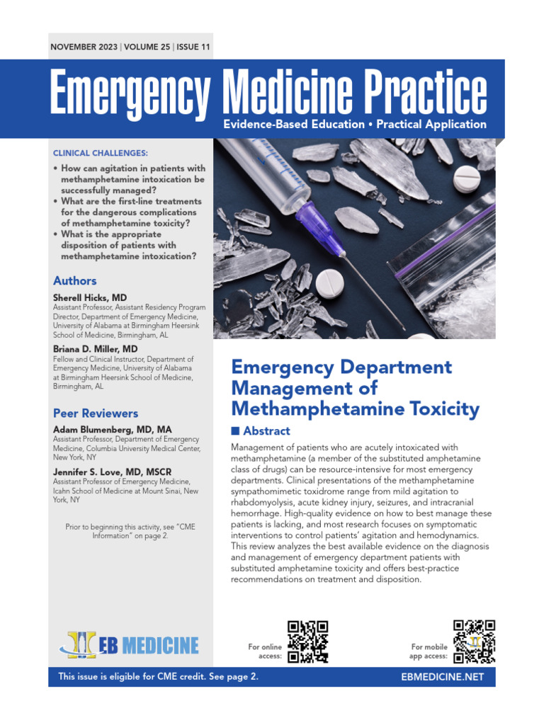 Management Methamphetamine Toxicity | PDF | Methamphetamine | Stroke