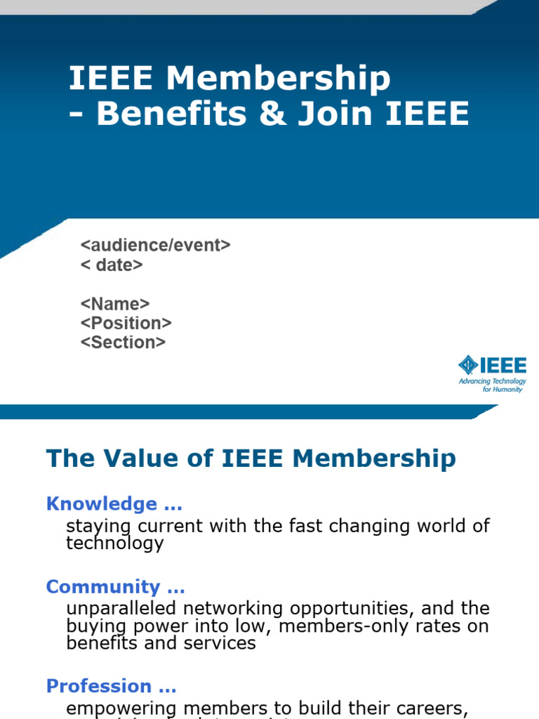 Advantages of IEEE Membership | PDF | Institute Of Electrical And ...
