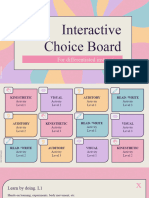 Interactive Choice Board Template For Differentiated Learning SlidesMania