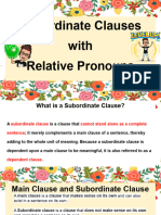 Y6 Subordinate Clauses With Relative Pronouns