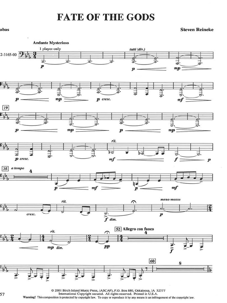 Fate of The Gods - Tuba | PDF