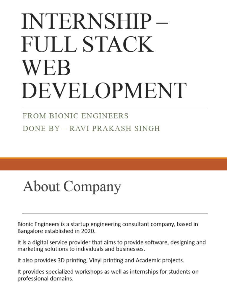Internship - Full Stack Web Development | PDF | World Wide Web ...