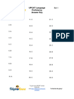 UPCAT Language Proficiency Answer Key Set 1