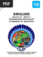 English10 - q2 - CLAS4 - Formulating-Statement-of-Opinion-or-Assertion - For RO-QA - Carissa Calalin - Eva Joyce Presto