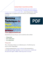 Methods of Graining Techniques in Sugar Industry Pan Boiling