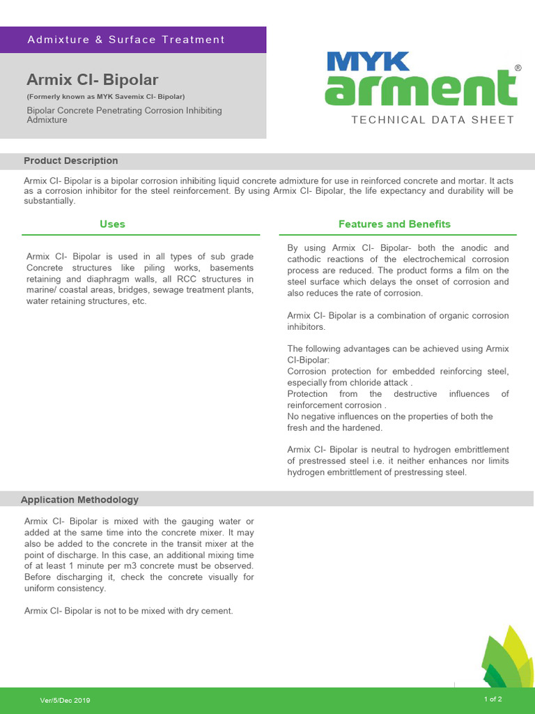 Armix CI Bipolar | PDF | Corrosion | Concrete