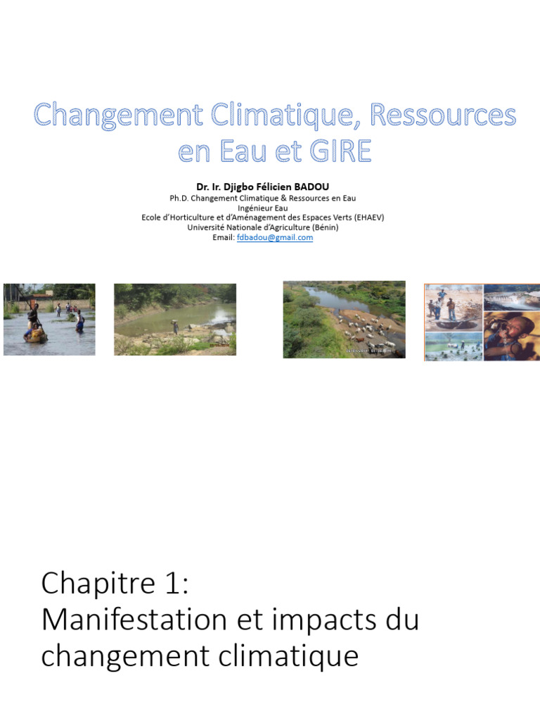Impacts du Changement Climatique au Bénin | PDF | Changement climatique ...
