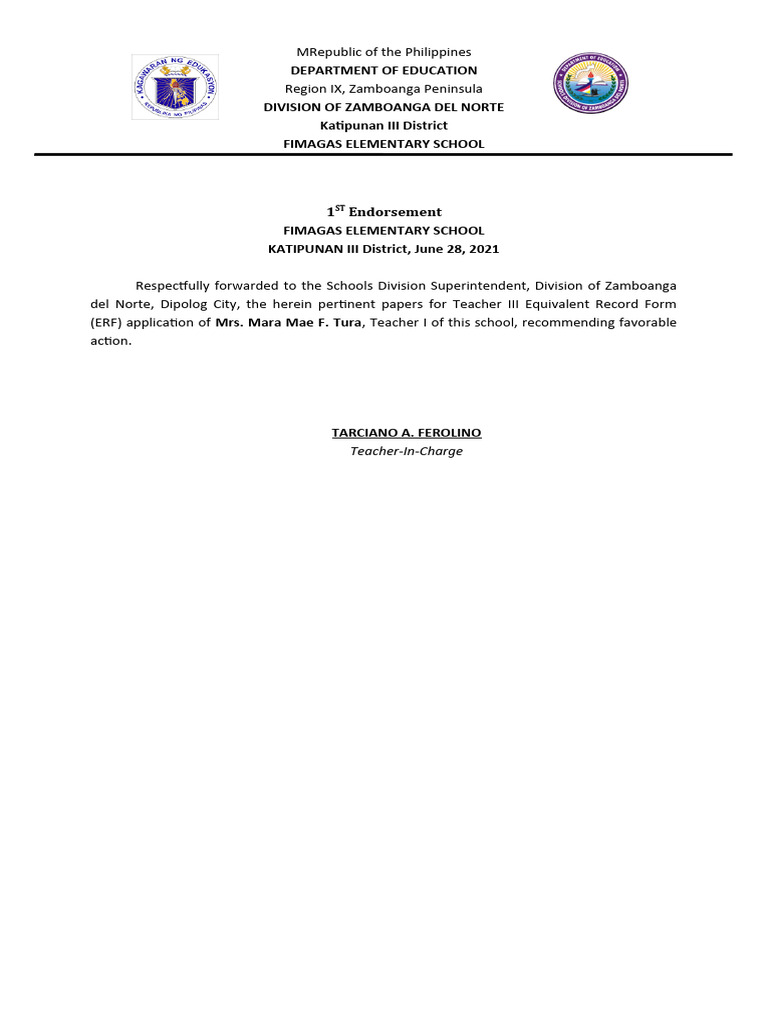 Endorsement pdf philippines government
