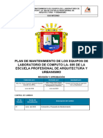 Plan de Mantenimiento de Los Equipos de LABORATORIO DE COMPUTO