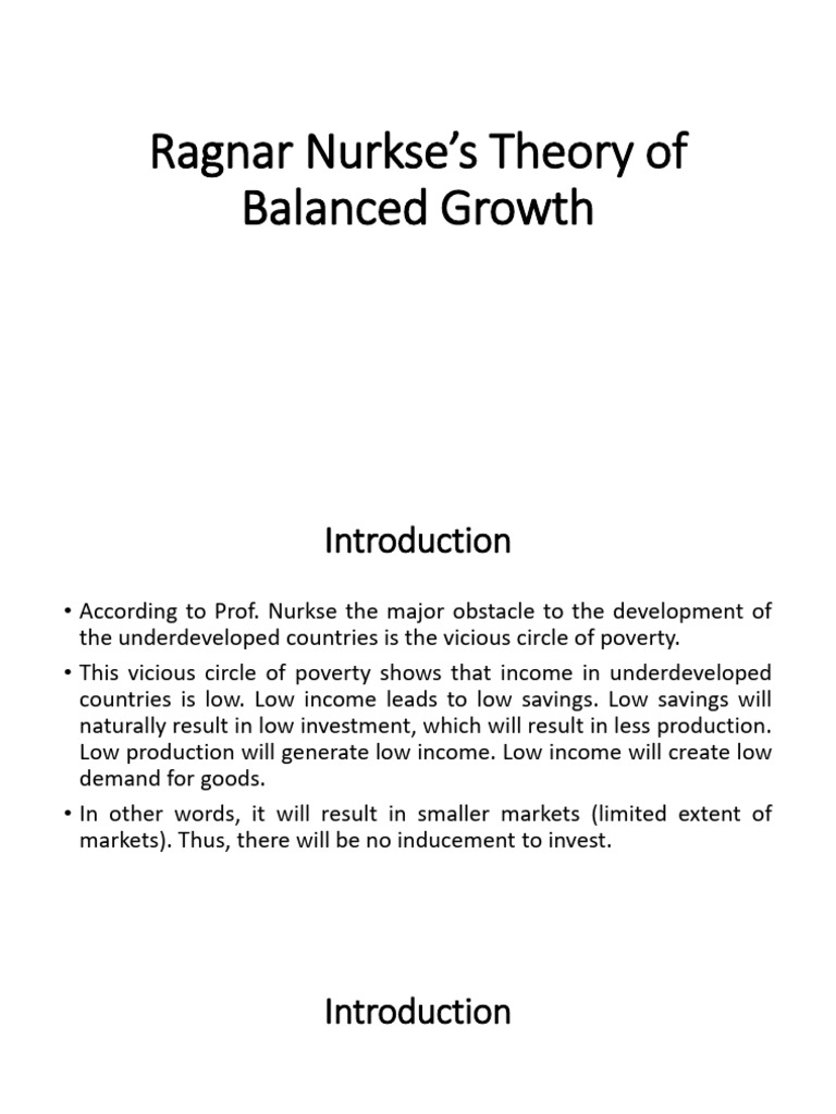 Unit 2 (4) Ragnar Nurkse's Theory of Balanced Growth | Download Free ...