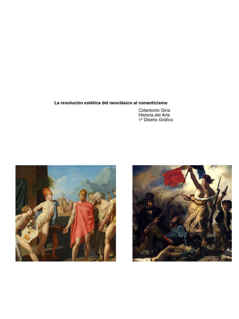 De La Estética Neoclásica Al Romanticismo. Colantonio Gina | PDF ...
