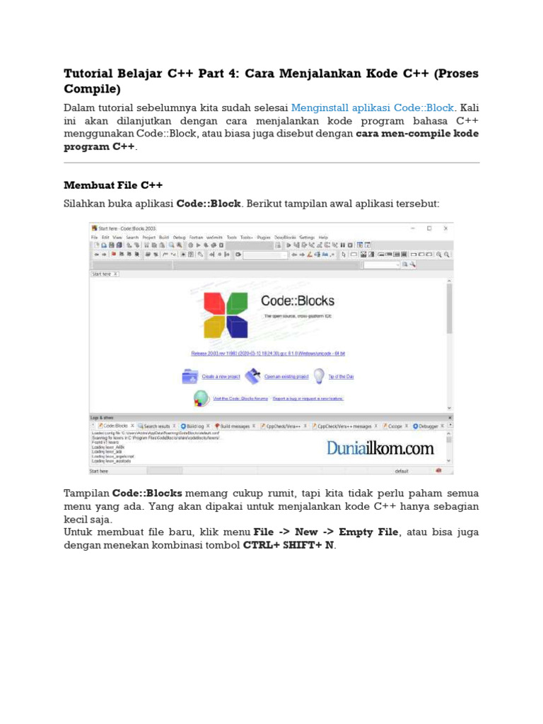 Menjalankan Kode C++ di Code::Blocks | PDF