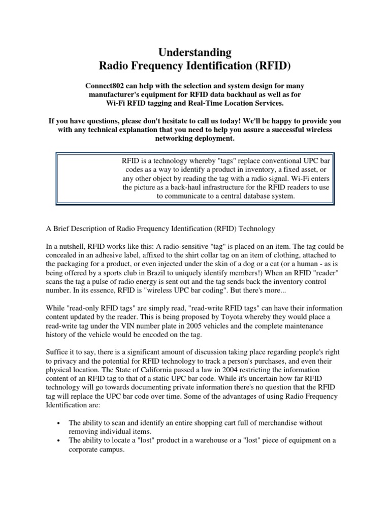 RFID Technology and Wi-Fi Integration Guide | PDF