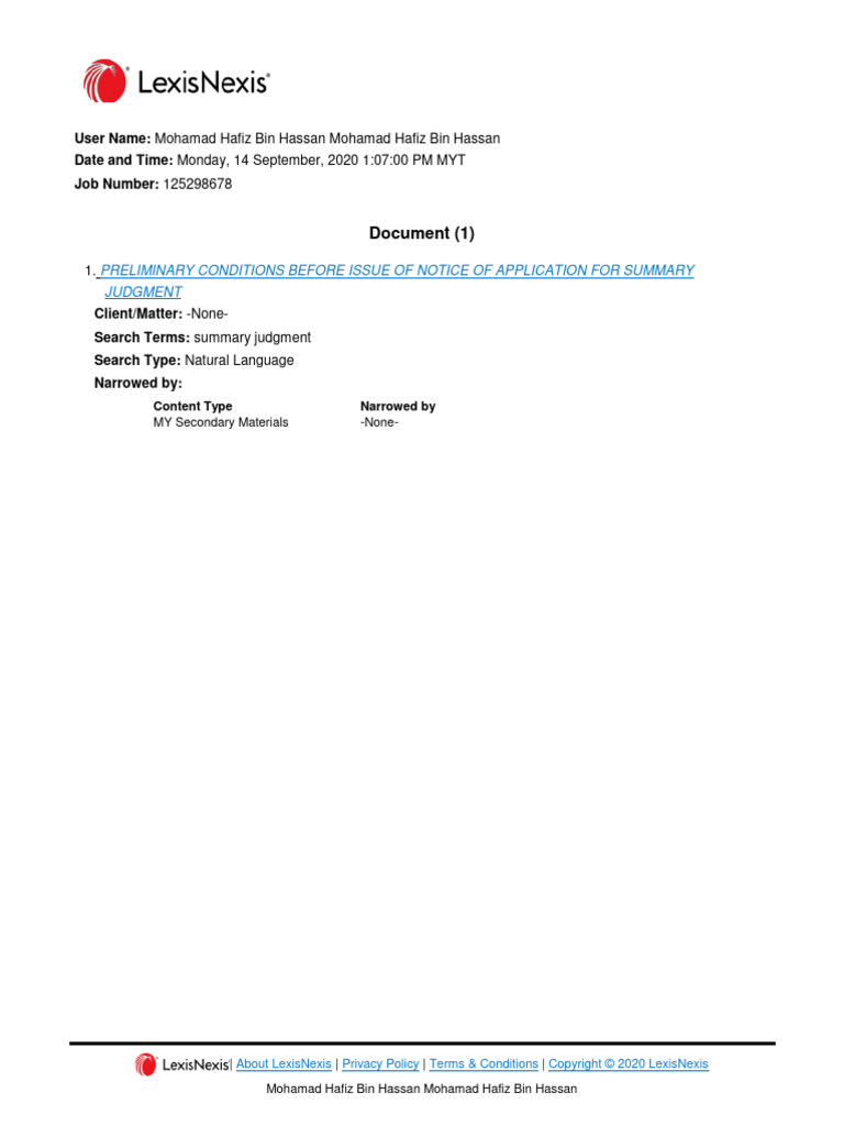 Topic 9 - Preliminary Conditions Before Issue of Notice of Application ...