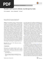 Dynamics and Control of A Robotic Arm Ha