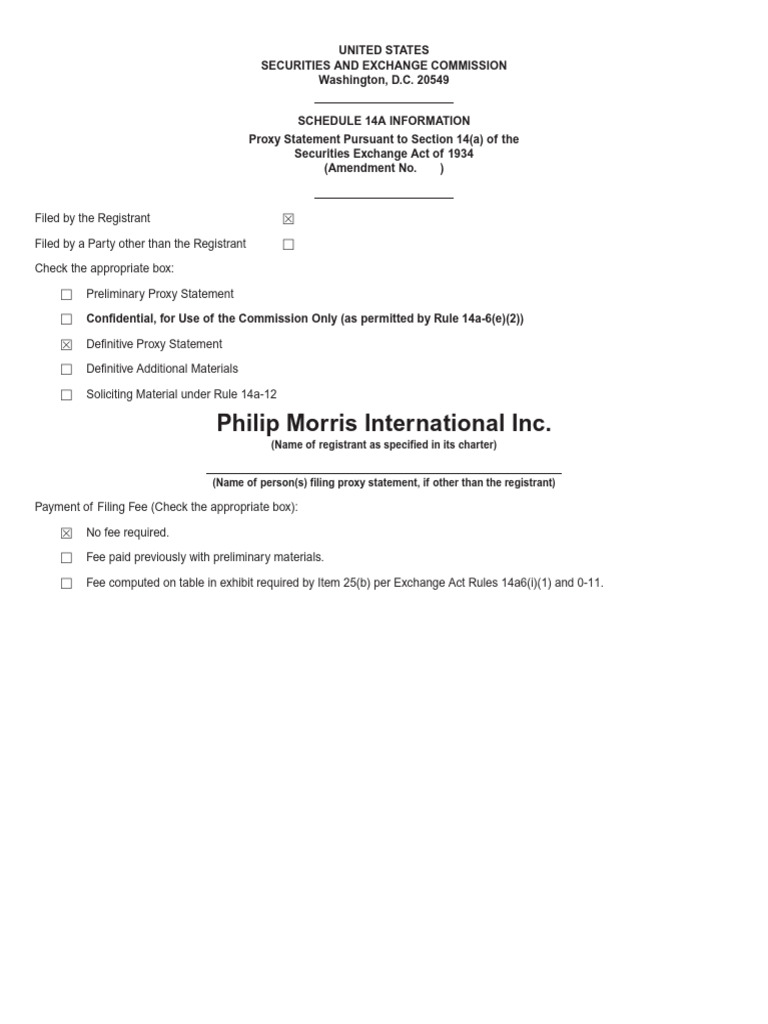 Philip Morris 2023 Shareholder Proxy | PDF | Internal Audit | Proxy Voting