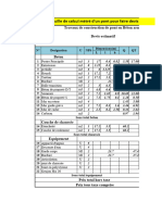 Feuille de Calcul Métré D'un Pont Pour Faire Devis Estimatif