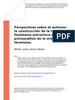 Martín, Julia y Sosa, Martín (2015) - Perspectivas Sobre El Autismo La Construcción de La Relación Fenómeno-Estructura en El Psicoan (... )