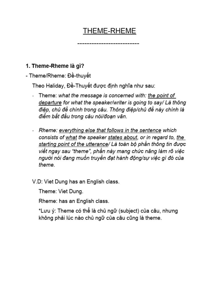 Theme Rheme | PDF