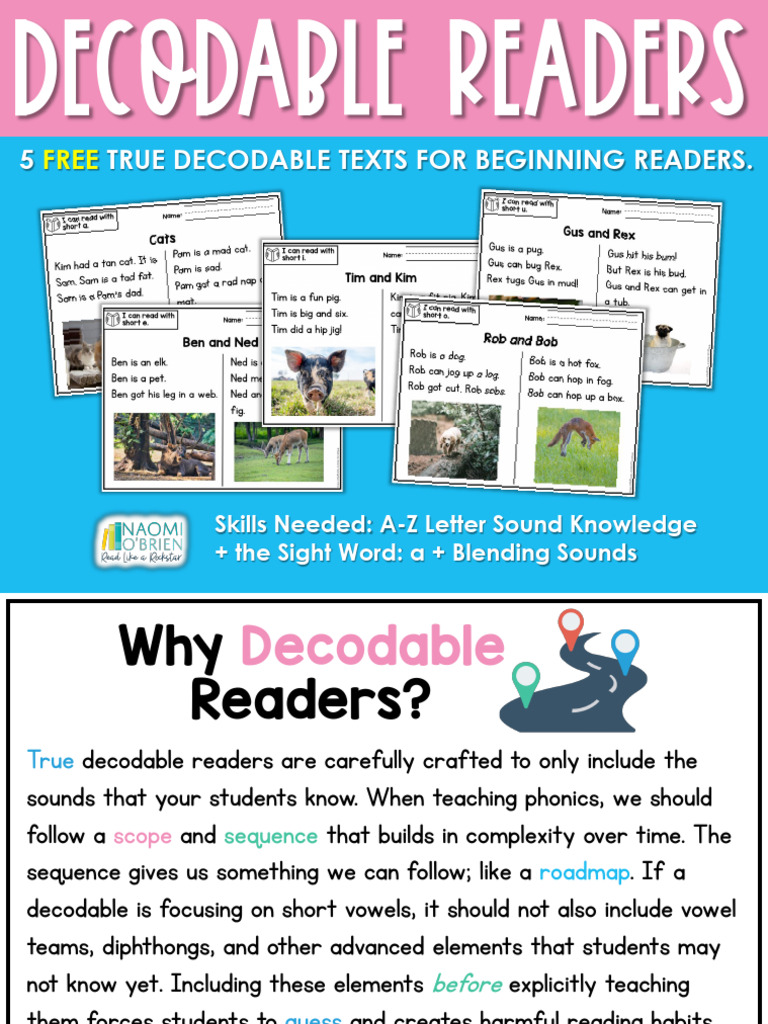 5 FREE Decodables PDF Writing Learning To Read