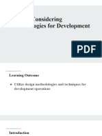 Topic 8: Considering Methodologies For Development