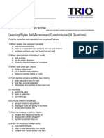 TRIO Learning Styles Assessment Fall 2017