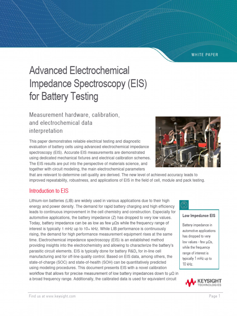Advanced Electrochemical Impedance Spectroscopy EIS For Battery Testing ...