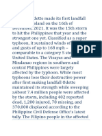 Typhoon Odette Made Its First Landfall in Siargao Island On The 16th of December