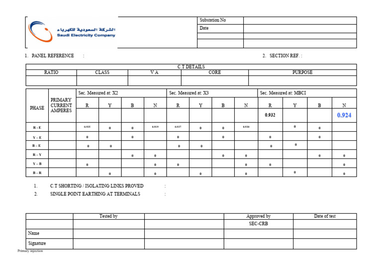 Primary Injection Test Circuit Details | PDF | Electricity | Electrical ...