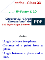 11 Three Dimensional Geometry 9d 3-D Geometry - Angle Between Two Planes