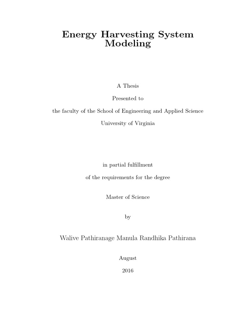 Energy Harvesting System Modelling | PDF | Energy Harvesting ...
