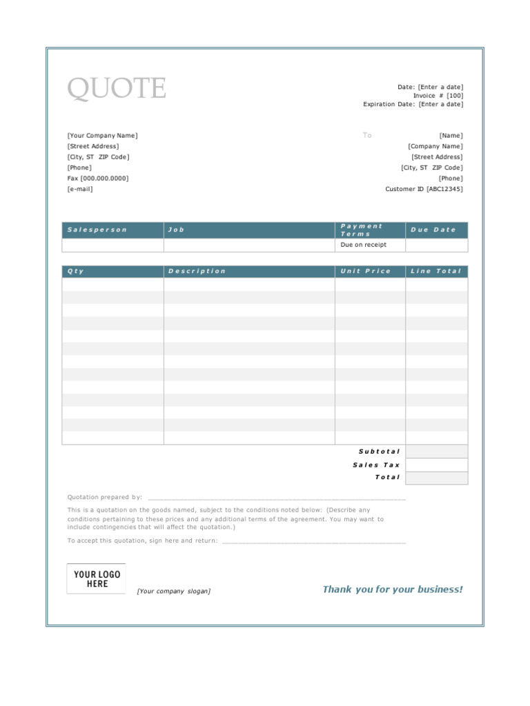 Business Quotation Template PDF | PDF