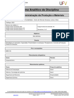 Programa Analitico-Administração Da Produção e Materiais