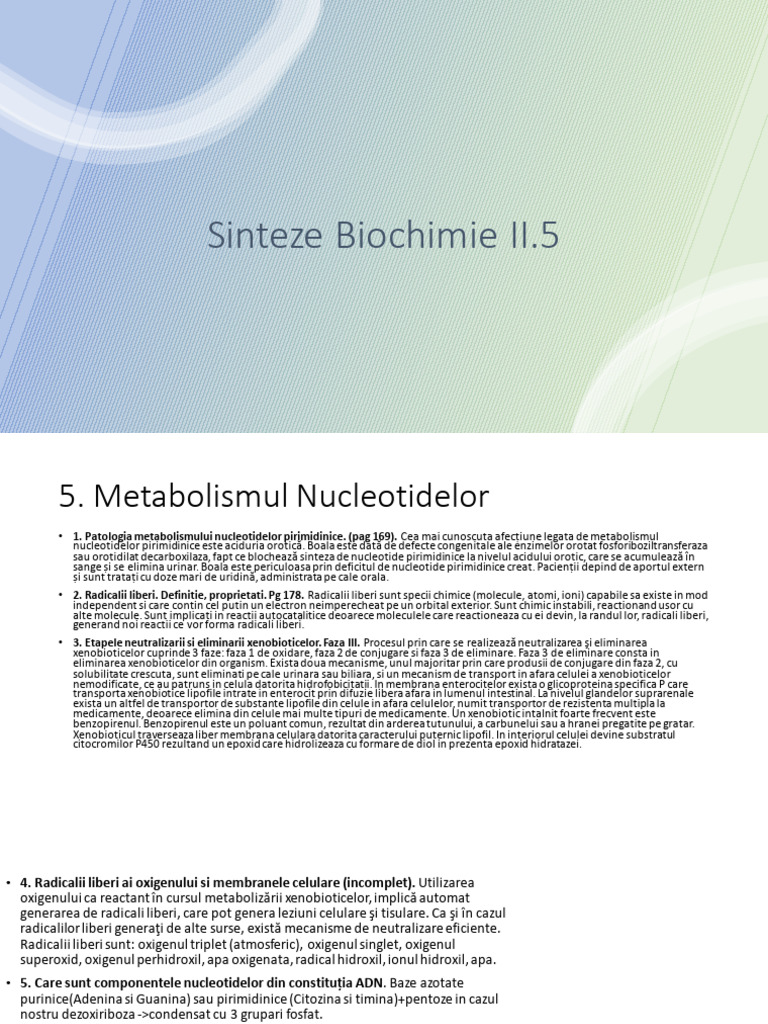 Sinteze Capitolul 5 | PDF