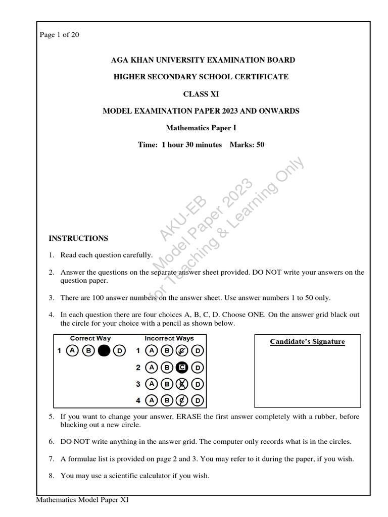 Maths akueb model paper pdf trigonometry triangle