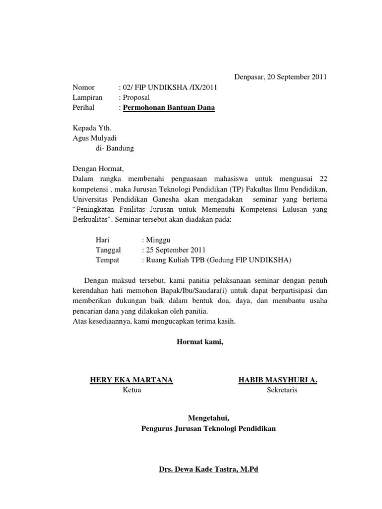 Surat Pengantar Proposal  PDF