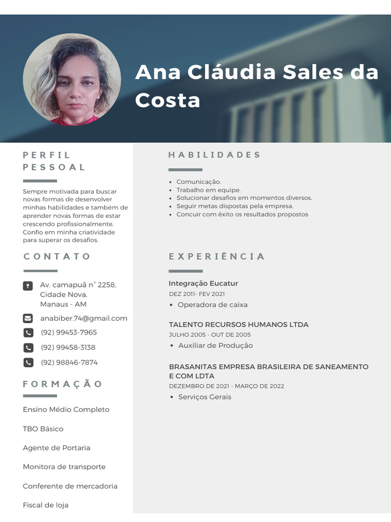 Perfil Profissional de Ana Cláudia Sales | PDF | Negócios