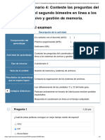 Examen - (AAB02) Cuestionario 4 - Conteste Las Preguntas Del Cuestionario 4 Del Segundo Bimestre en Línea A Los Sistemas de Archivo y Gestión de Memoria