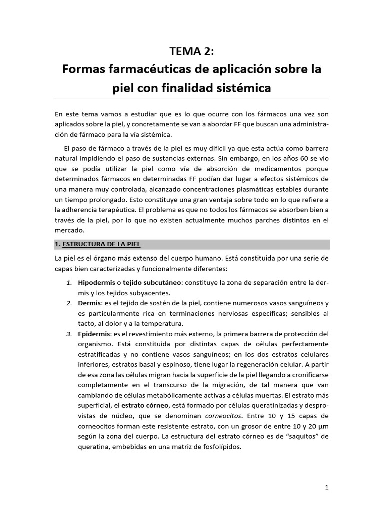 Tema 2-TF2 | PDF | Medicamentos con receta | Piel