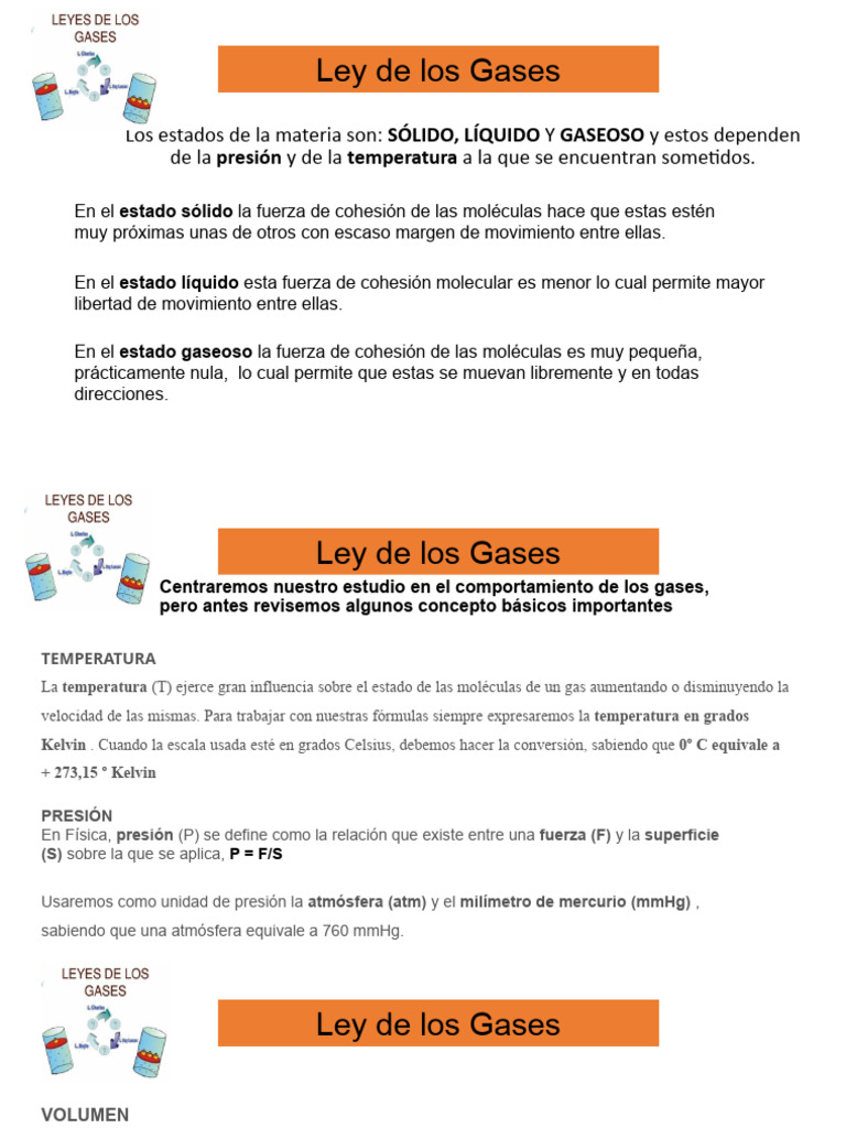 Ley de Los Gases | PDF | Gases | Mole (Unidad)