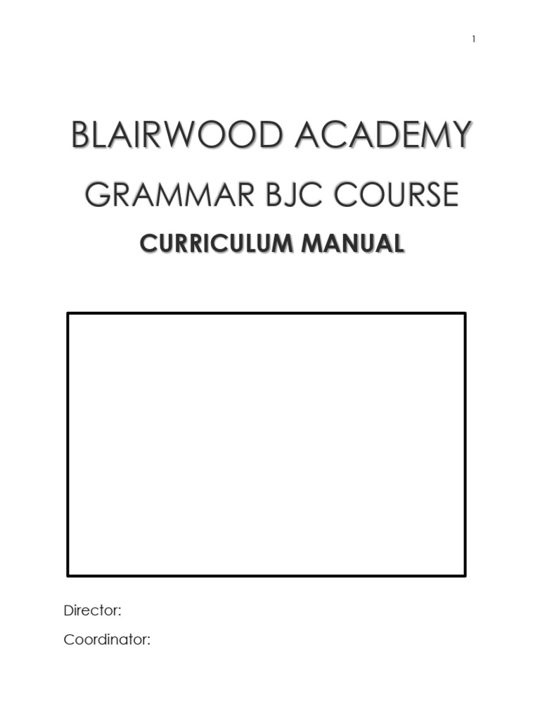 BJC English Curriculum Manual | PDF | Verb | Ellipsis