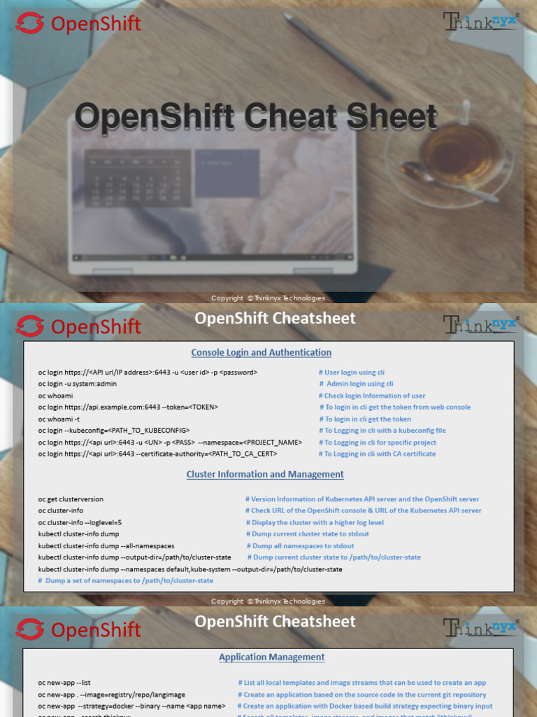 OpenShfit Cheatsheet | PDF | Command Line Interface | Login
