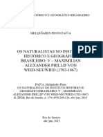 OS NATURALISTAS NO INSTITUTO HISTÓRICO E GEOGRÁFICO BRASILEIRO_ V – MAXIMILIAN ALEXANDER PHILLIP VON WIED-NEUWIED (1782-1867)