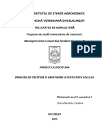 Proiect Principii de Crestere Si Mentinere A Fertilitatii Solului