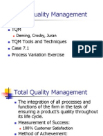 Total Quality Management: TQM TQM Tools and Techniques Case 7.1 Process Variation Exercise
