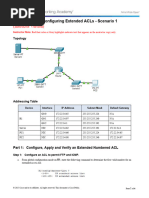 4.1.1.10 Packet Tracer - Configuring Extended ACLs Scenario 1 - Instructor