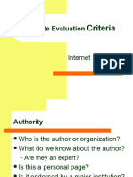 5 Website Evaluation Criteria