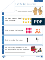 Kindergarten Math Problem of The Day December Activity